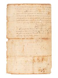 CLINTON, George (1739-1812). Council of Revision document twice-signed ("Geo. Clinton"), as Governor of New York, 15 July 1789.