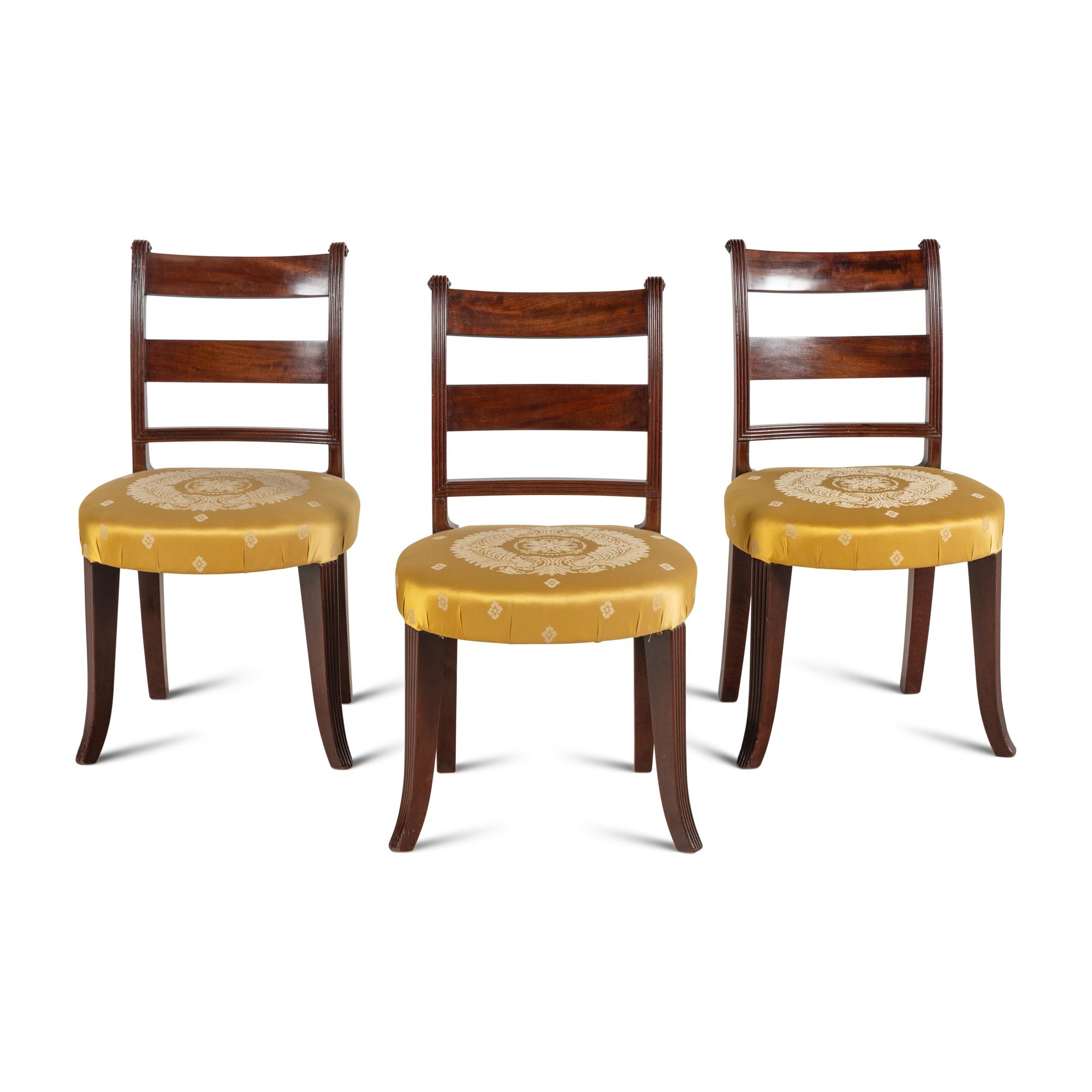 A Set of Three Federal Style Mahogany Side Chairs
