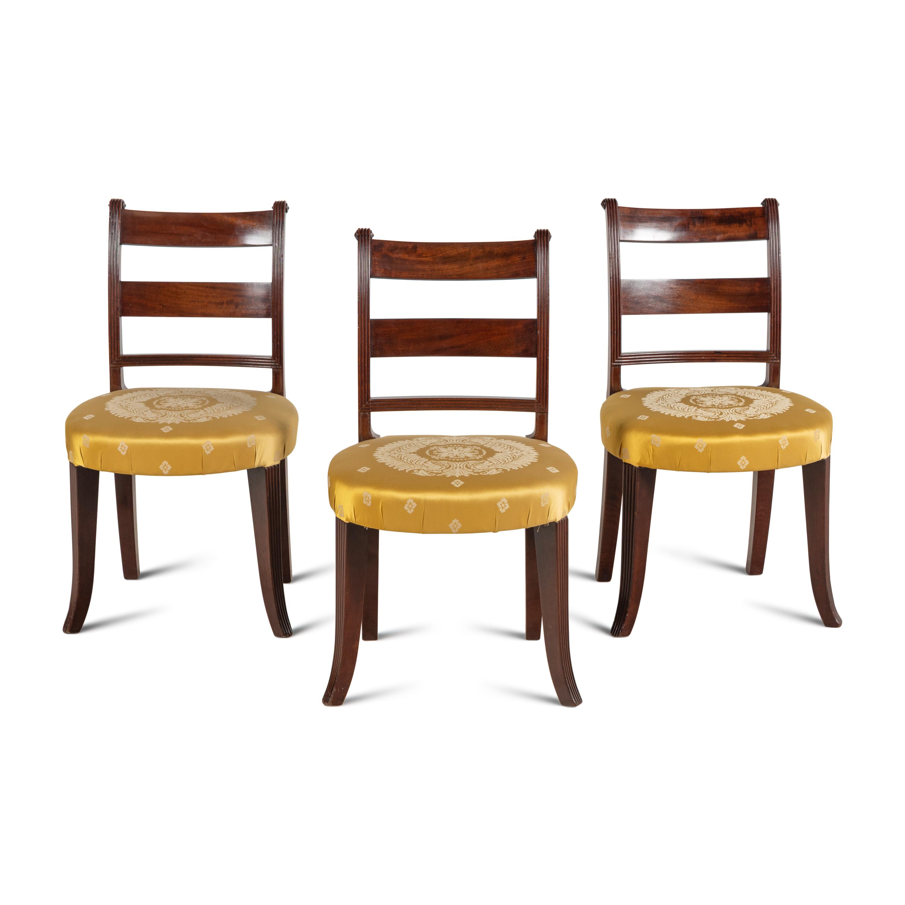 A Set of Three Federal Style Mahogany Side Chairs