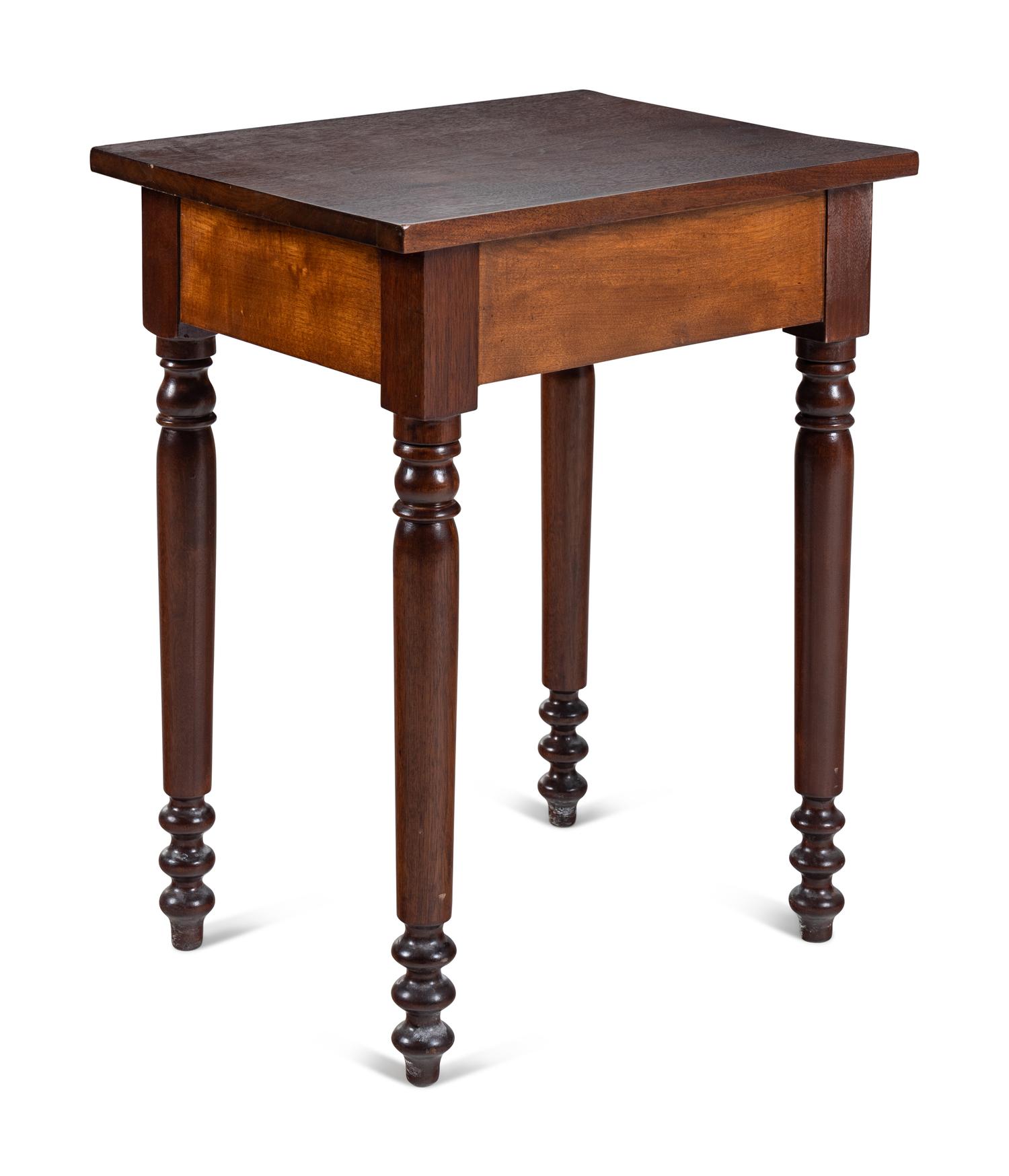 A Maple and Walnut One Drawer Work Table