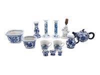 A Collection of Blue and White Porcelain Articles
