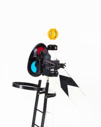 Three Painted Metal Two-Light Garden Railroad Semaphore Signal Switches — 20th Century