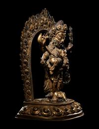 A Sino-Tibetan Gilt Bronze Figure of Bodhisattva