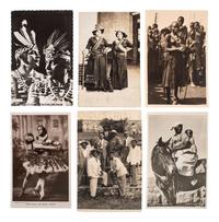 [EARLY PHOTOGRAPHY]. A group of 56 real photo postcards of performers and curious scenes and subjects from the United States and abroad, including: