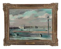 Bridge at Charenton and La Concorde , a pair of paintings Jacques Mauny (French, 1893-1962) and Emile Bouneau (French, 1902-1970)