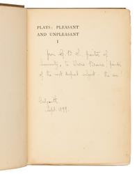 SHAW, George Bernard (1856-1950). Plays: Pleasant and Unpleasant . London: Grant Richards, 1898.