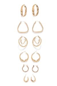 COLLECTION OF YELLOW GOLD HOOP EARRINGS