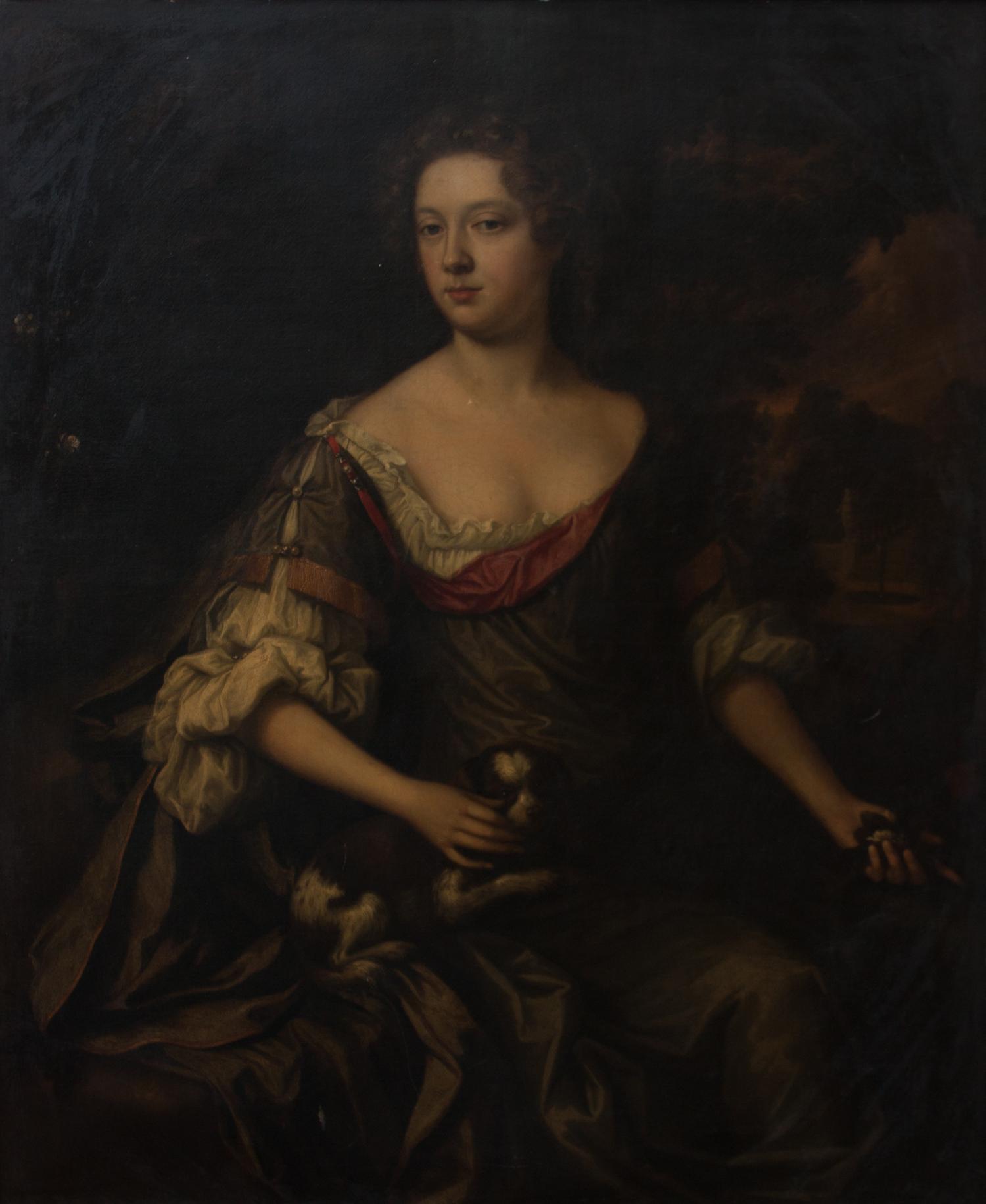 Continental School, (18th/19th century), Portrait of a Lady with Spaniel