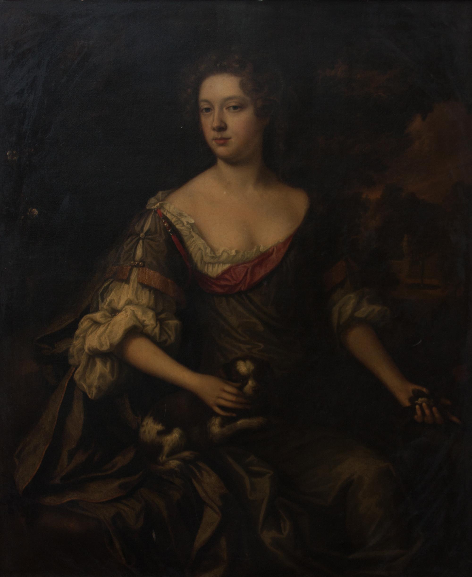 Continental School, (18th/19th century), Portrait of a Lady with Spaniel