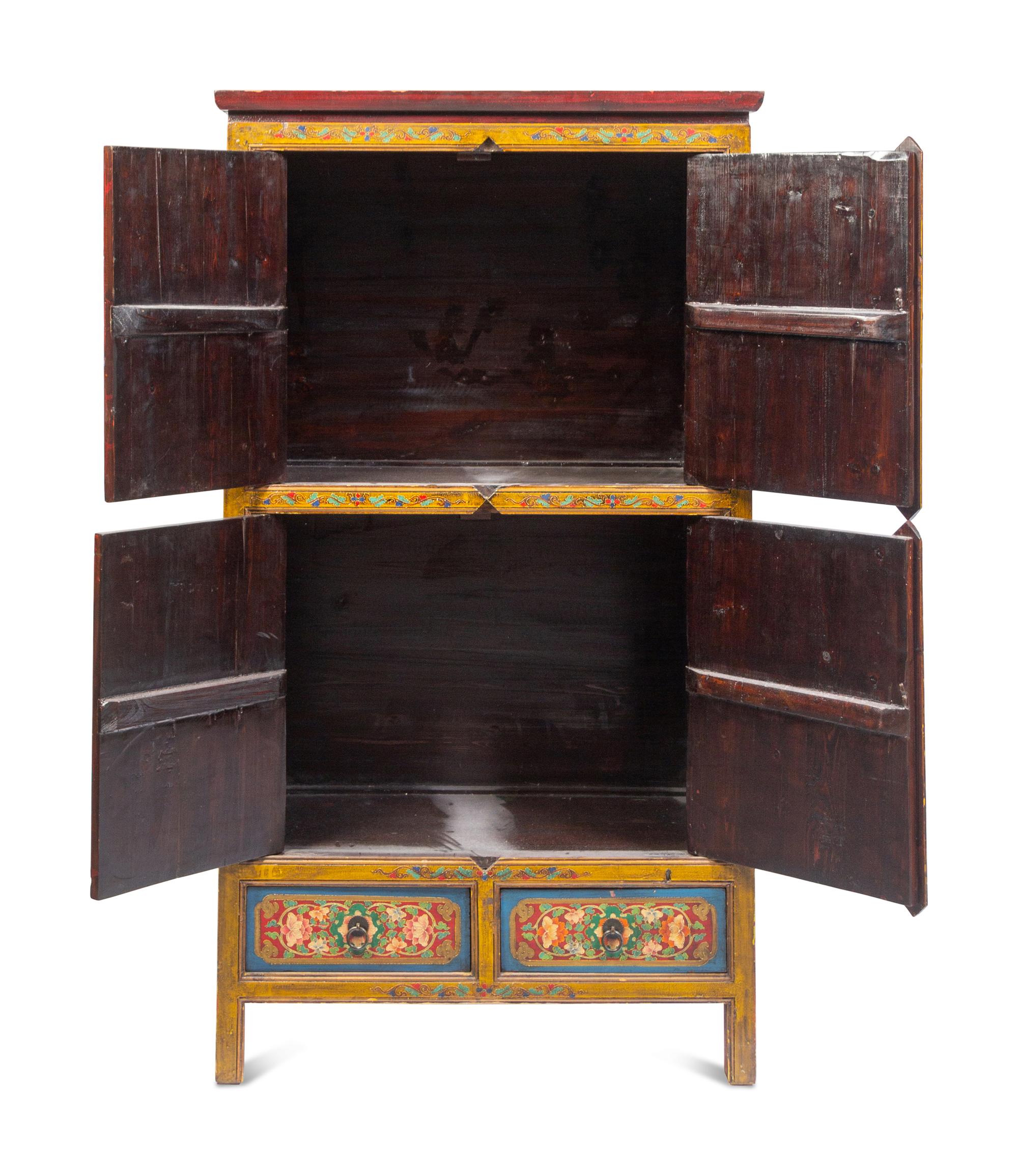 A Tibetan Painted Cabinet