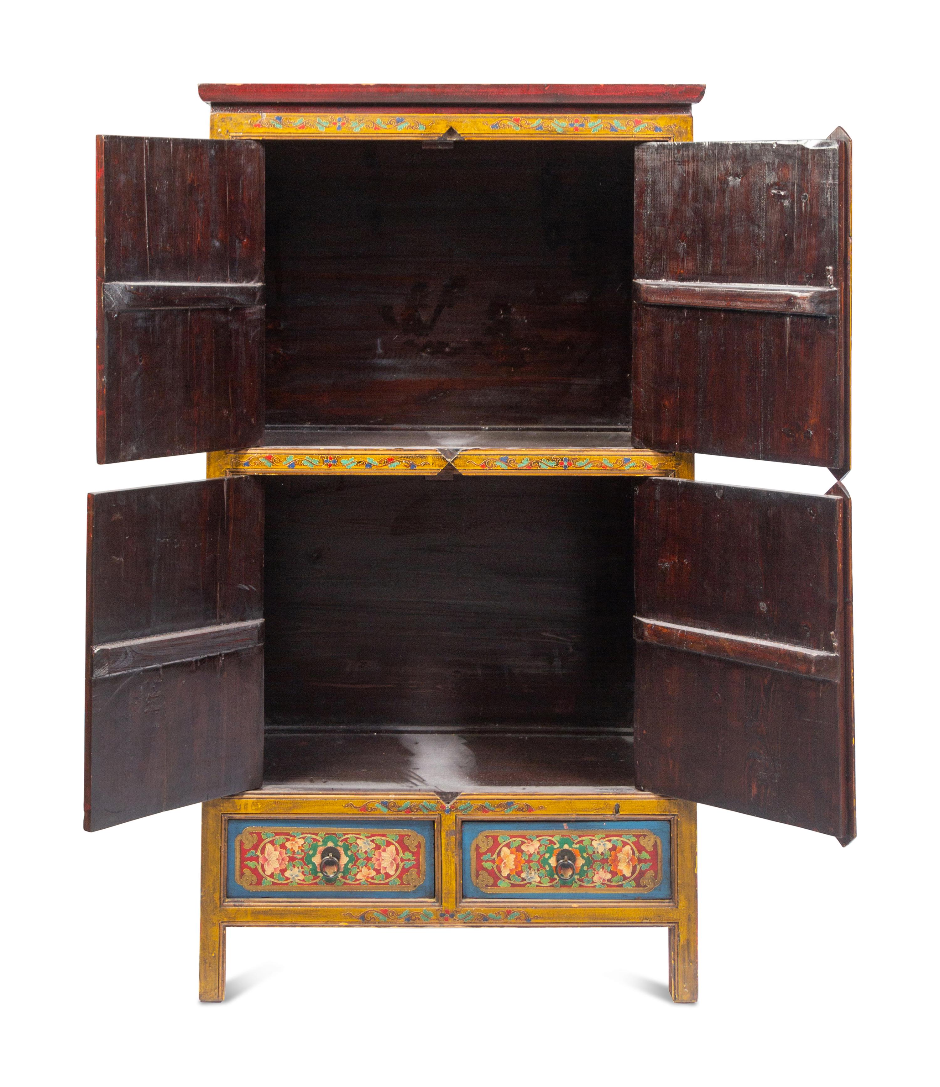 A Tibetan Painted Cabinet