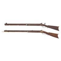 Pair of Halfstock Percussion Target Rifles Including: Unmarked Contemporary and John Rickets