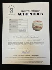 A 1969 Chicago Cubs Team Signed Autograph Baseball (Beckett Authentication Services Letter),