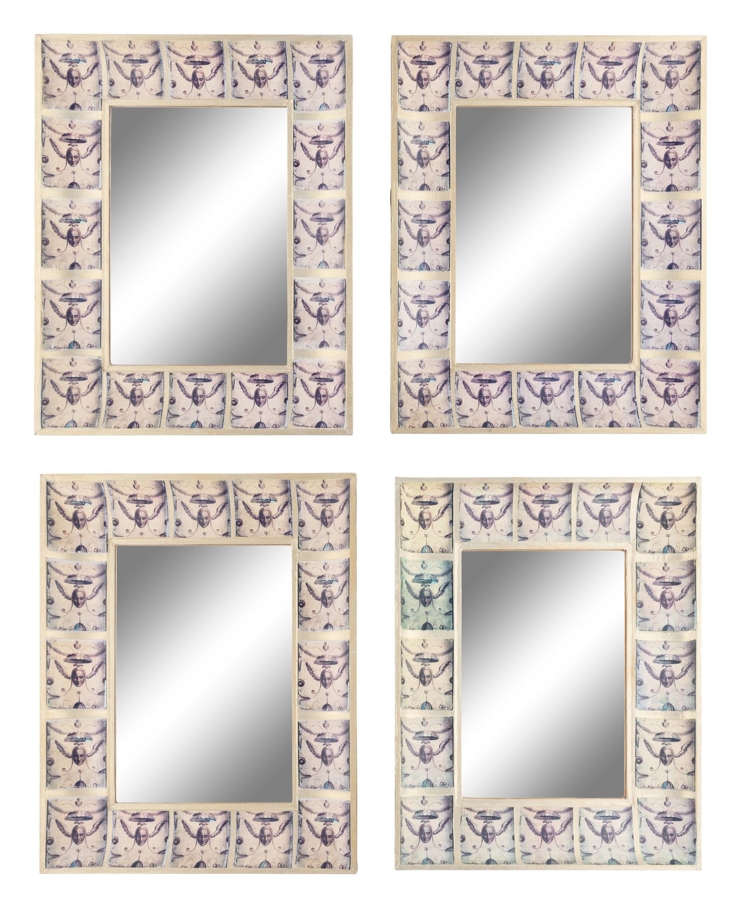 A Set of Four Branca Hand-Painted Mirrors