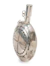 Navajo Stamped Silver Tobacco Canteen