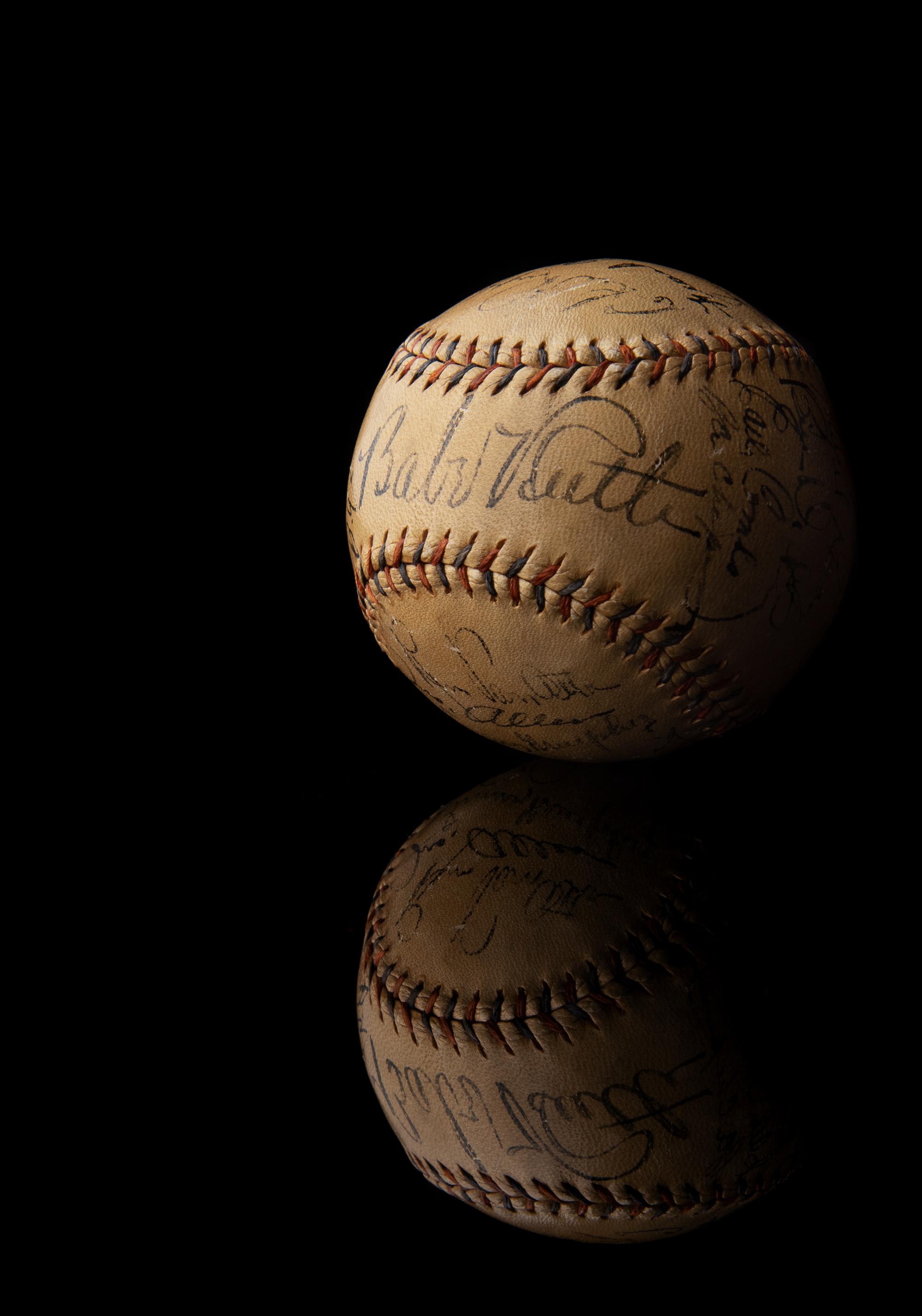 A Babe Ruth, Lou Gehrig and 1934 New York Yankees Team Signed Baseball (Beckett LOA),