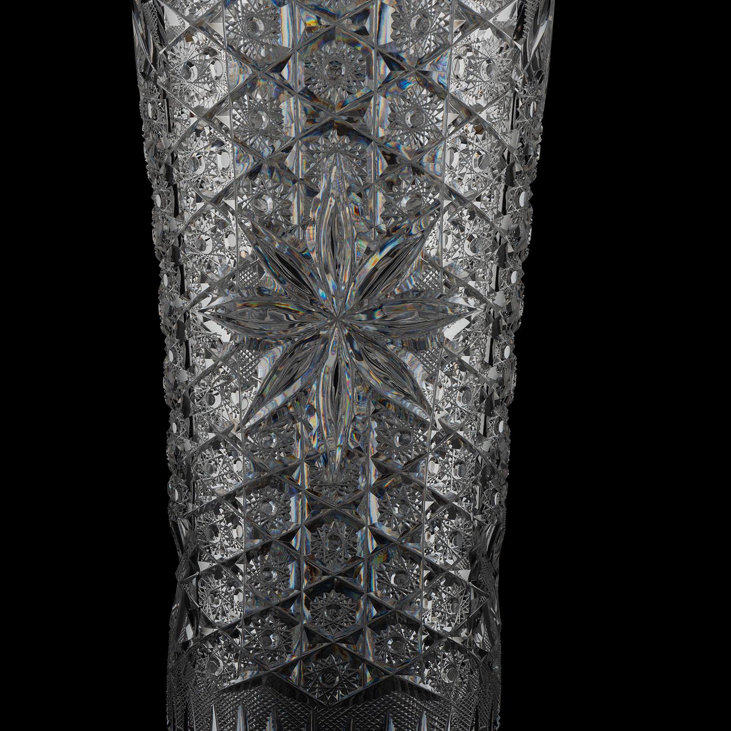 A Rare and Unusually Large Brilliant-Period Cut Glass Vase, Attributed to Dorflinger