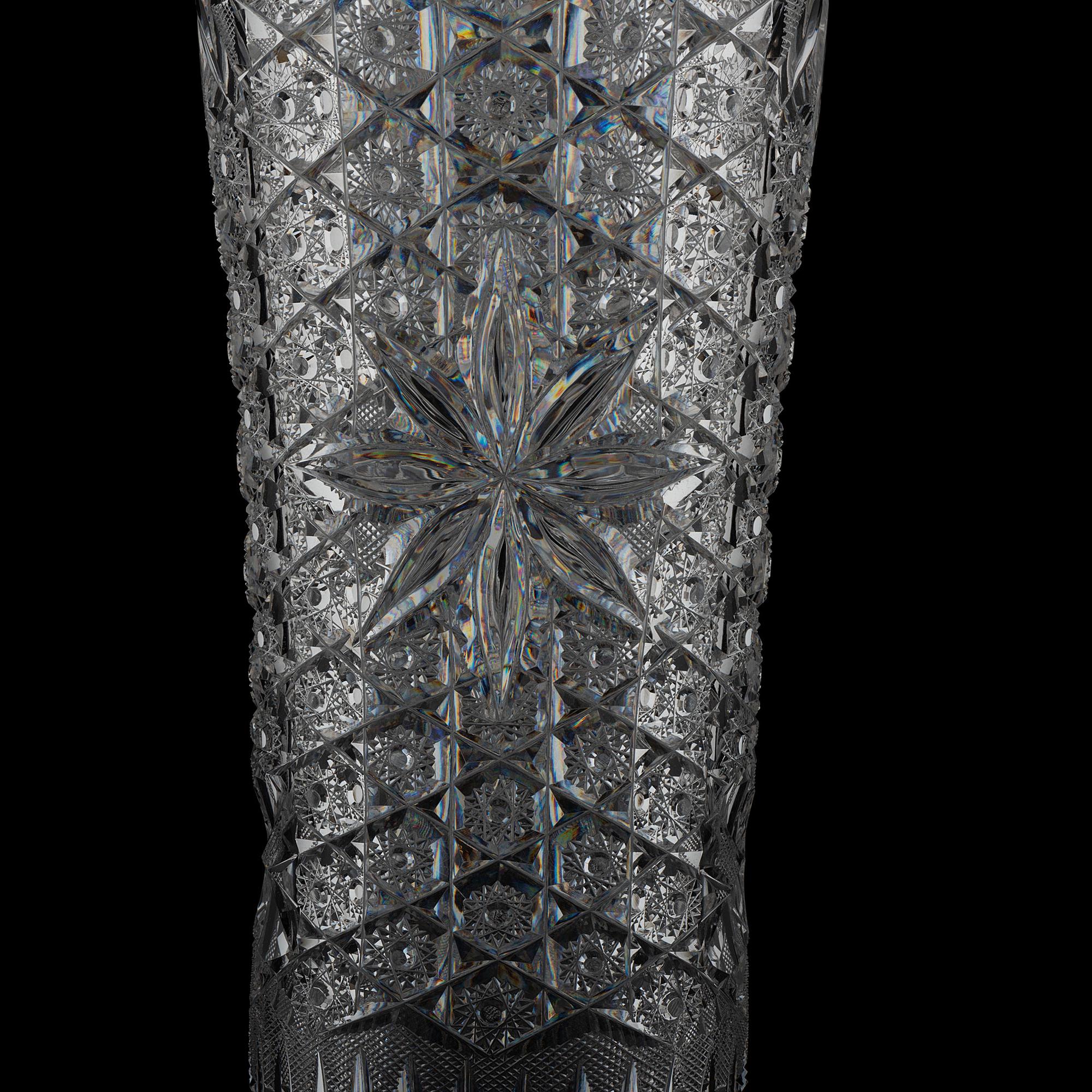 A Rare and Unusually Large Brilliant-Period Cut Glass Vase, Attributed to Dorflinger