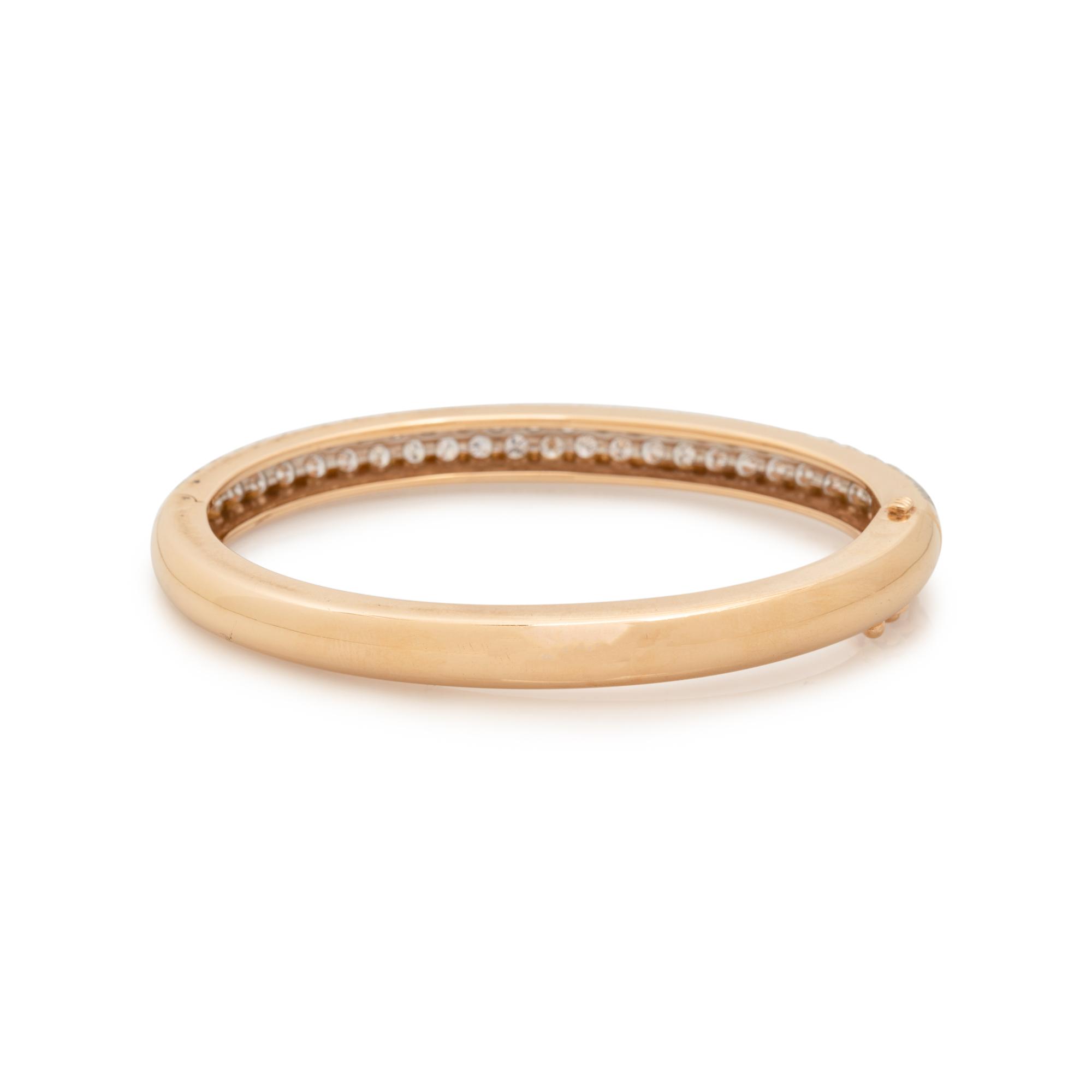 YELLOW GOLD AND DIAMOND BANGLE BRACELET