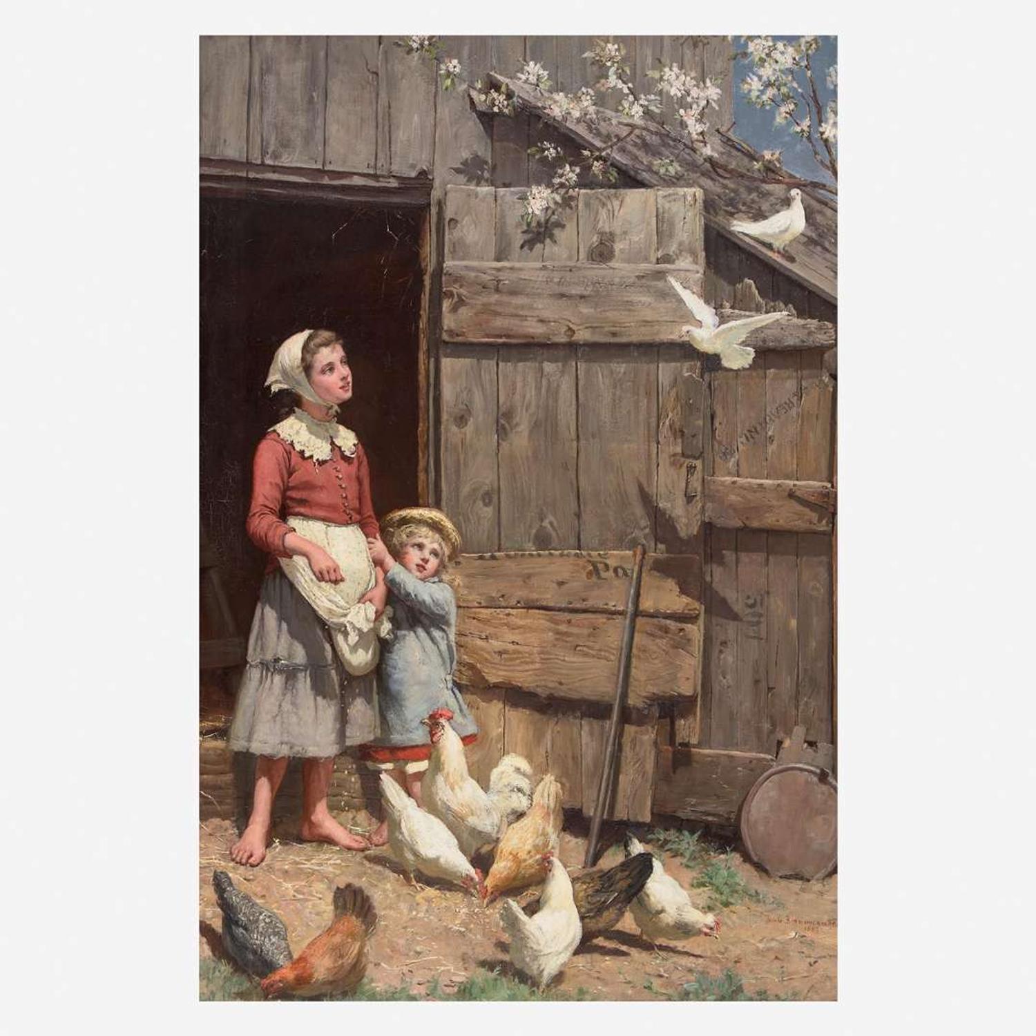 Jennie Augusta Brownscombe (American, 1850-1936) The White Dove
