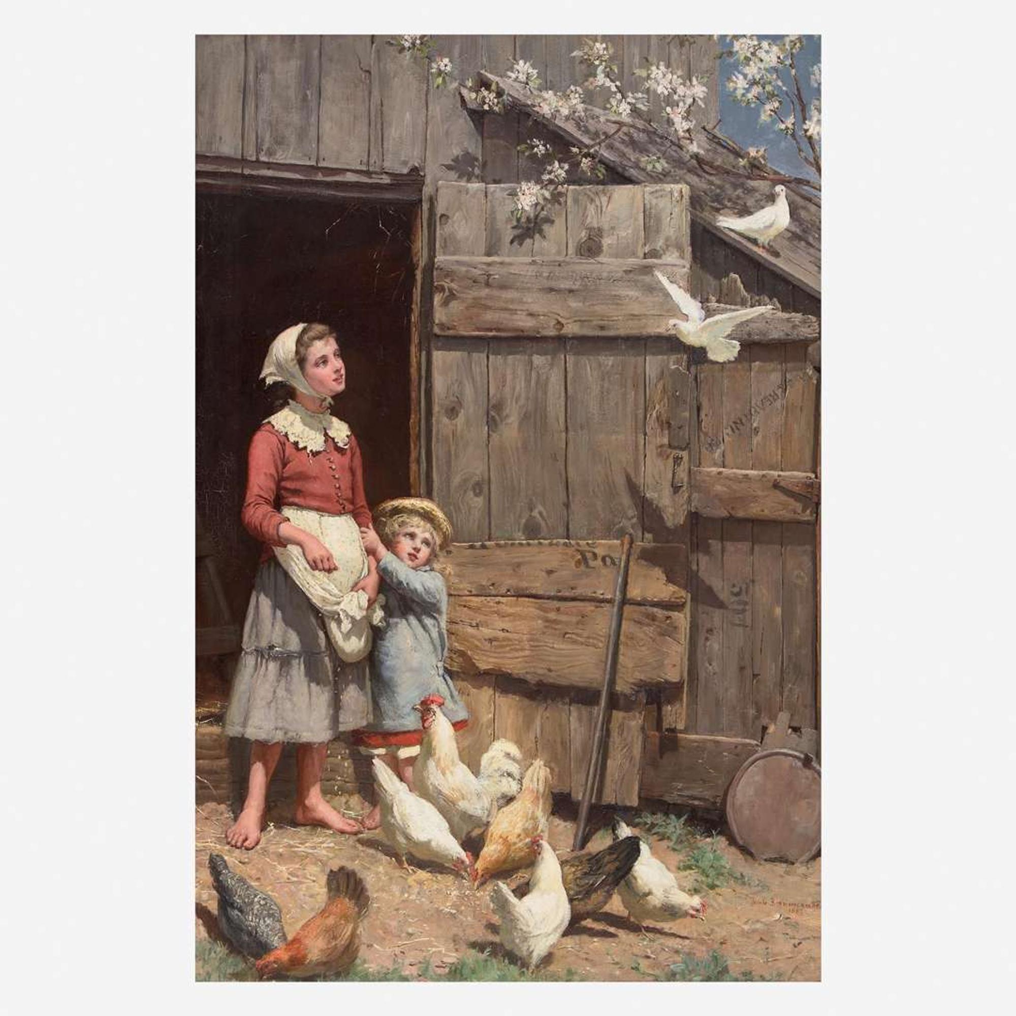 Jennie Augusta Brownscombe (American, 1850-1936) The White Dove