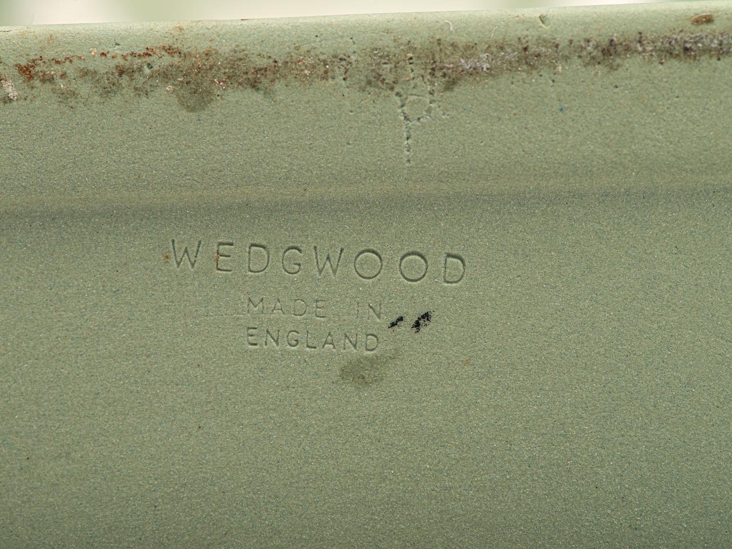 Three Wedgwood Green Jasperware Urns