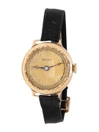 GRUEN, YELLOW GOLD WATCH