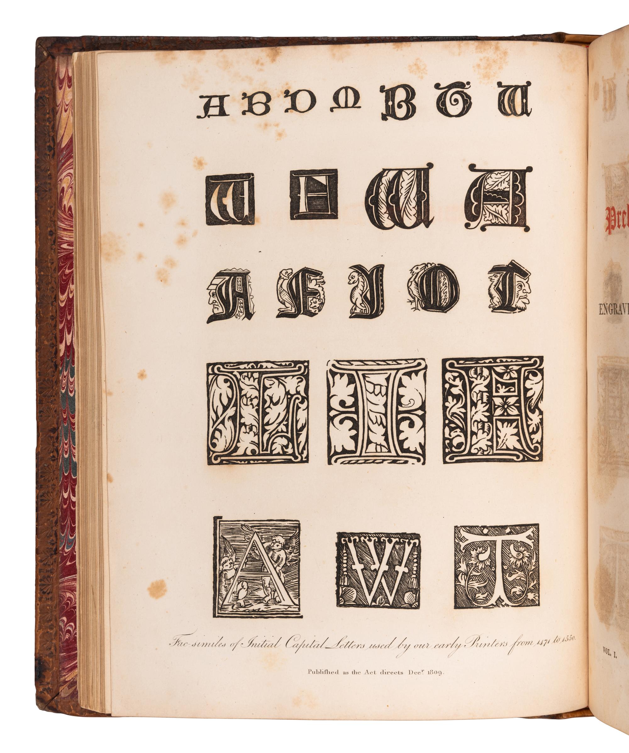 DIBDIN, Thomas Frognall (1776-1847). Typographical Antiquities: or the History of Printing in England Scotland and Ireland . London: William Miller (vols. 1-2), John Murray (vol. 3) and Longman and others, 1810-1819.