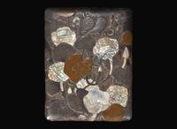 A Japanese Rinpa style metal and mother of pearl-inlaid lacquer "Morning Glories" box, Edo to Meiji period 琳派嵌百寶漆盒 江戶至明治