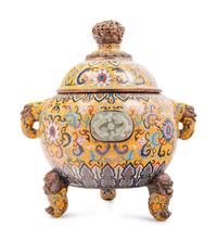 Three Chinese Yellow Ground Cloisonné Enameled Vessels