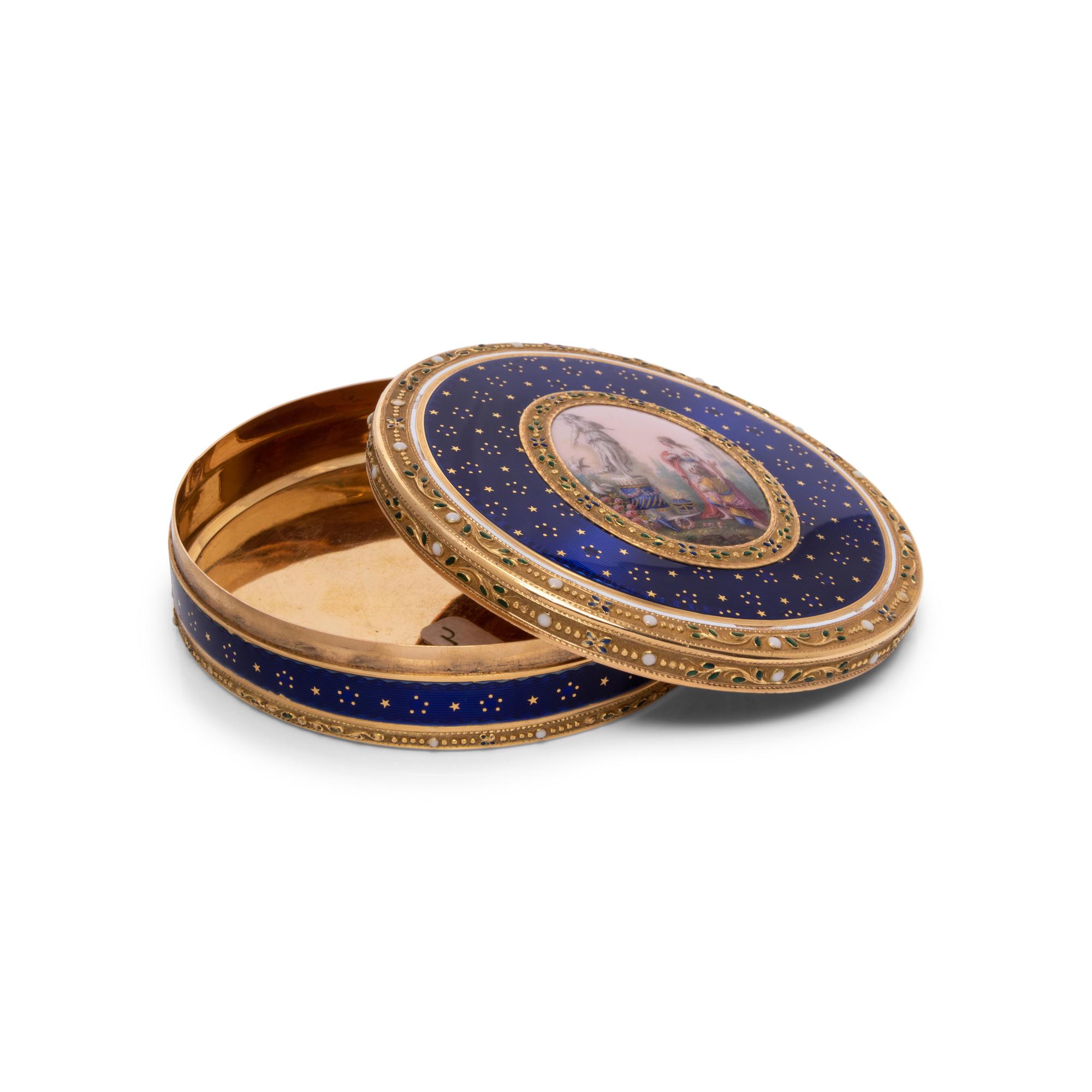 A German Gold and Enamel Bonbonnière