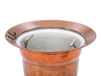 An American Brass, Copper and Aluminum Tureen with Lid and Stand