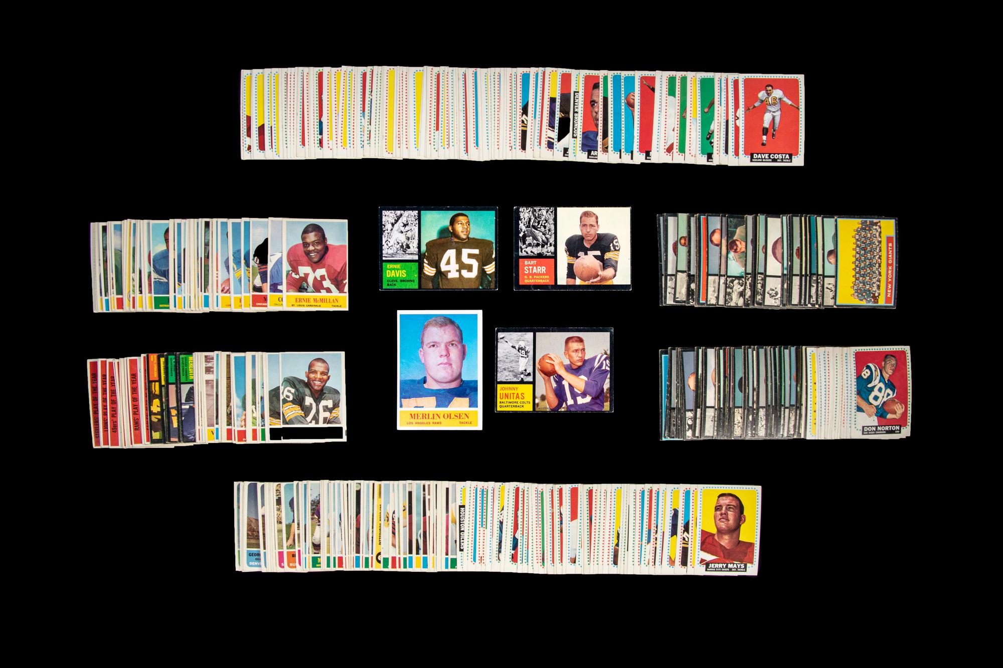 A Large Group of 1960s Topps and Philadelphia Football Cards Including Multiple Hall of Famers