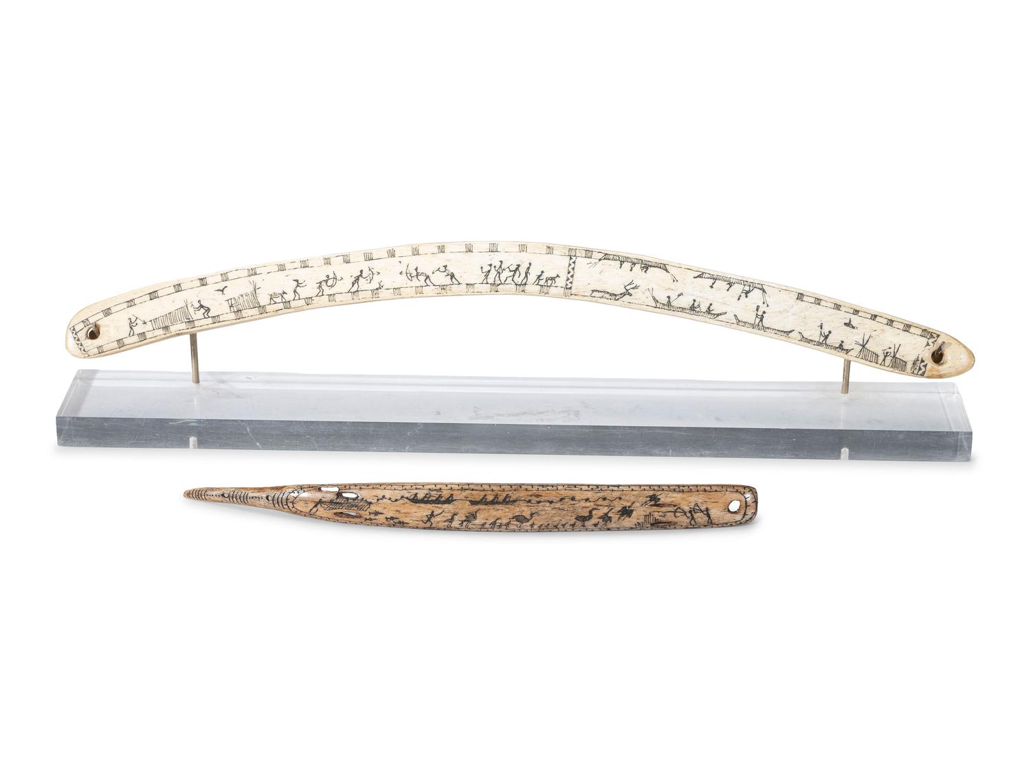 Iñupiaq Scrimshawed Bone Tools