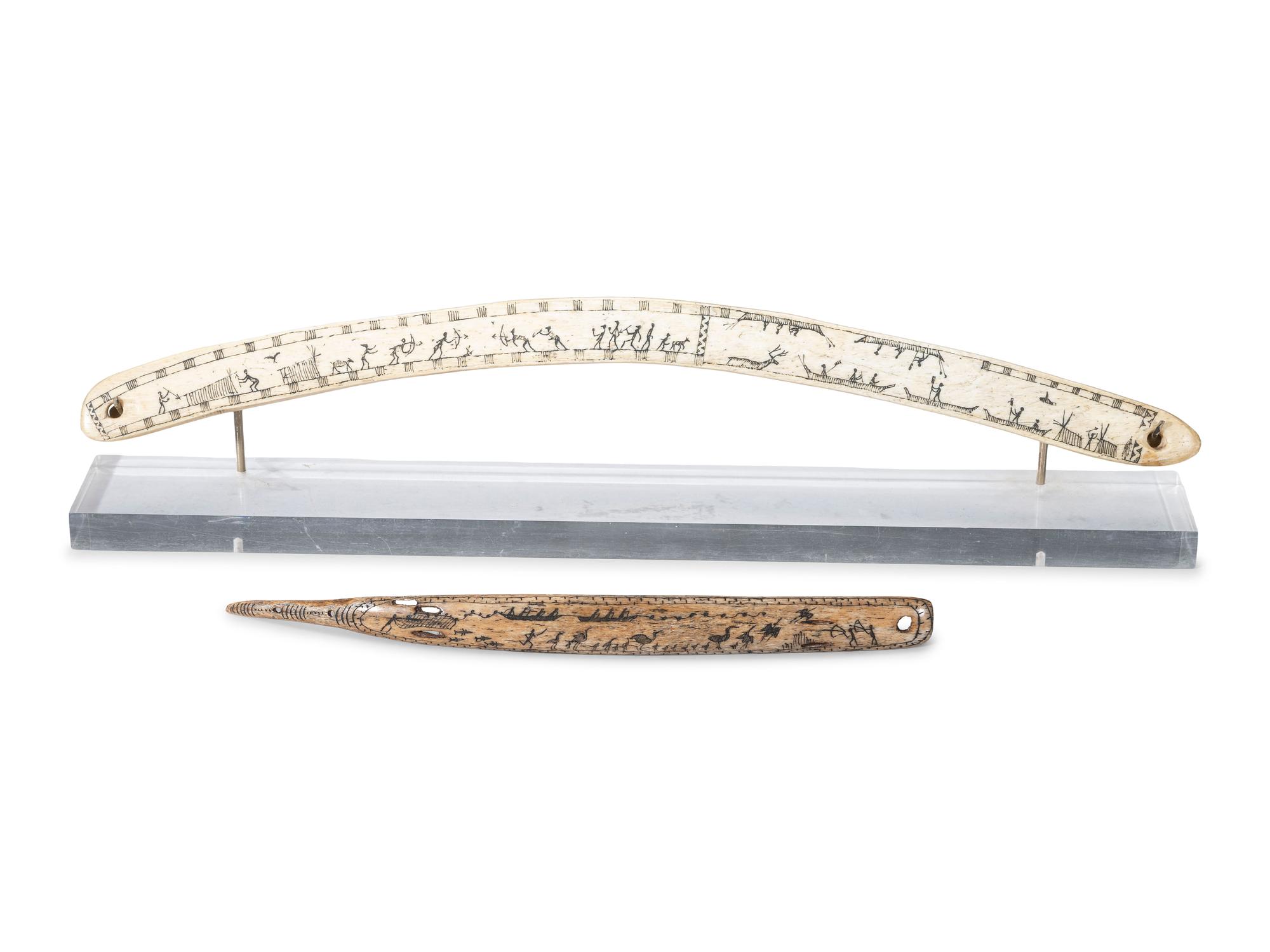 Iñupiaq Scrimshawed Bone Tools
