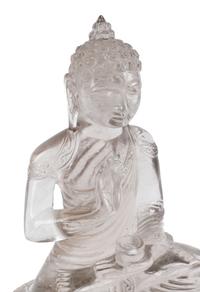 A Large Rock Crystal Seated Figure of Buddha