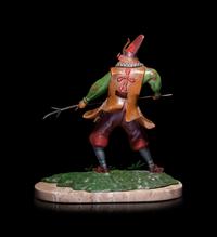 A Painted Bronze Figure of a Samurai