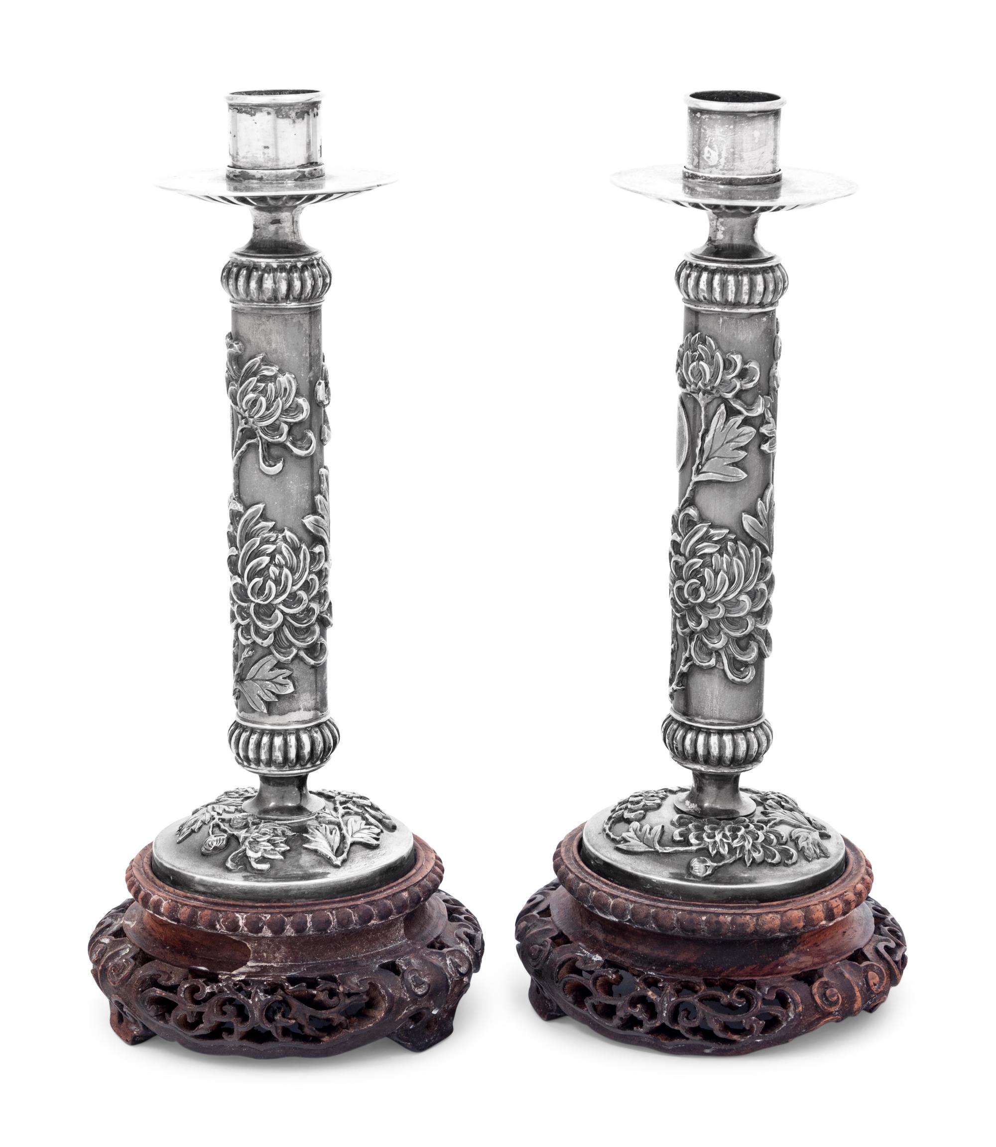 A Pair of Silver Candlesticks