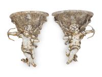 A Pair of Cast Wall Pockets