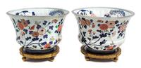 A Pair of Gilt Bronze Mounted Japanese Arita Porcelain Jardinieres Height 12 inches. — THE PORCELAIN 17TH CENTURY, MOUNTS 18TH CENTURY