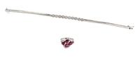 A Collection of White Gold, Diamond and Ruby Jewelry, 9.70 dwts.