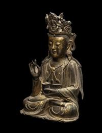 A Chinese Gilt Bronze Figure of Guanyin