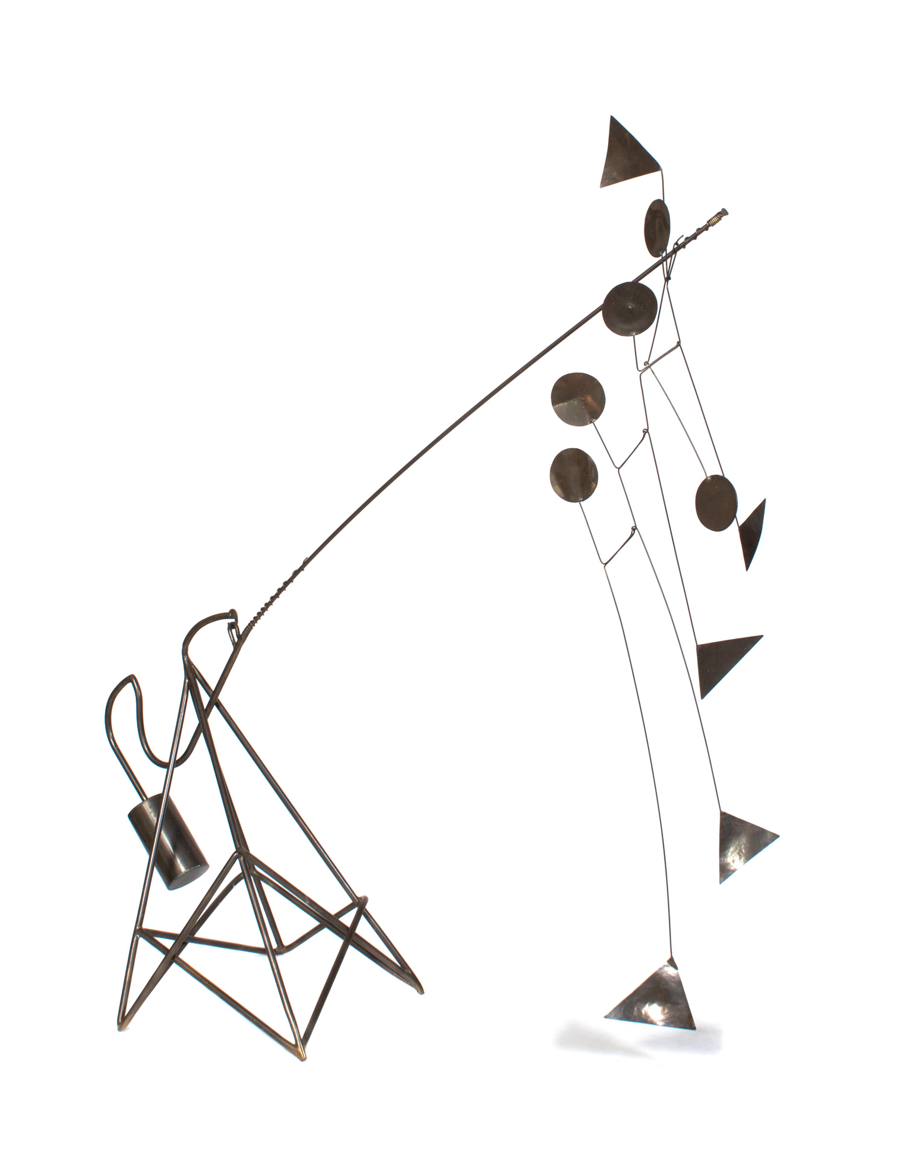 A Brass Standing Kinetic Sculpture Height 68 inches. — 20TH CENTURY
