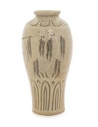 A Korean Goryeo-Style Inlaid Celadon Glazed Vase, Maebyong
