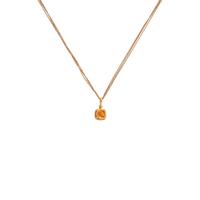 Spessartine Garnet, Diamond, and Rose Gold Pendant Necklace