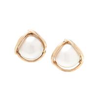 CULTURED MABE PEARL EARCLIPS