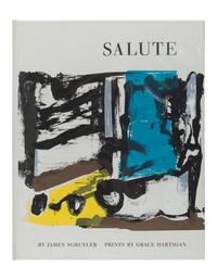 [TIBER PRESS - ABSTRACT EXPRESSIONISM]. ASHBERY, John. The Poems . Prints by Joan MITCHELL. -- KOCH, Kenneth. Permanently. Prints by Alfred LESLIE. [with:] O'HARA, Frank. Odes. Prints by Michael GOLDBERG. -- SCHUYLER, James. Salute. Prints by Grace HARTIGAN. New York: Tiber Press, [1960].