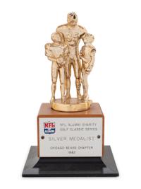 A 1982 NFL Alumni Charity Golf Classic Silver Medalist Trophy Award Presented to Mike Ditka Formerly Displayed at Mike Ditka's Restaurant
