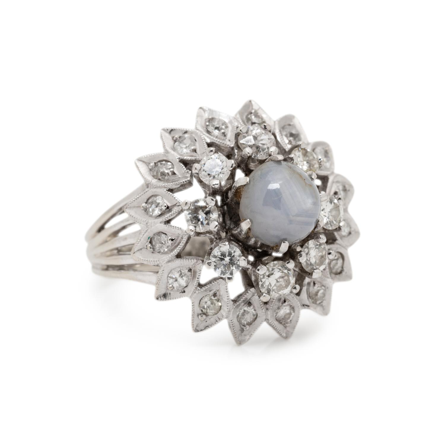 STAR SAPPHIRE AND DIAMOND RING