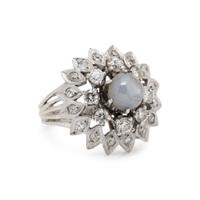 STAR SAPPHIRE AND DIAMOND RING